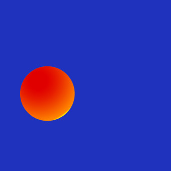 Blu contro sfera arancione, ideazione grafica Marcello Comitini