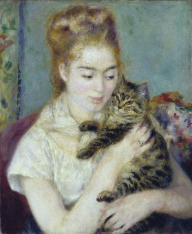 Renoir, Donna con gatto,1875