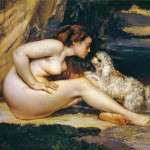 Gustave Courbet, Donna nuda con cane,1861-1862