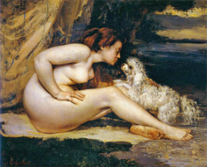 Gustave Courbet, Donna nuda con cane,1861-1862