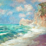 Claude Monet, La falaise et le port d'Amont par gros temps